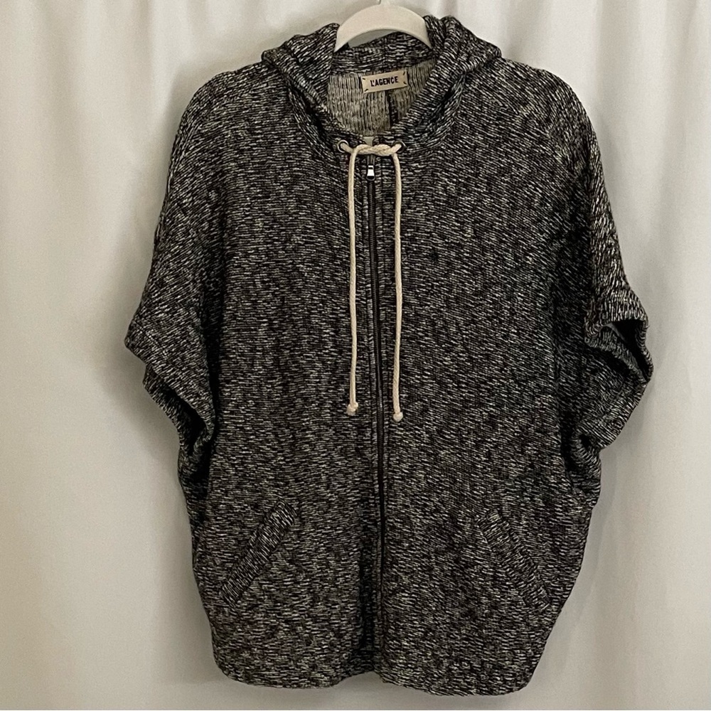 L'AGENCE Knit Batwing Sleeve Hoodie